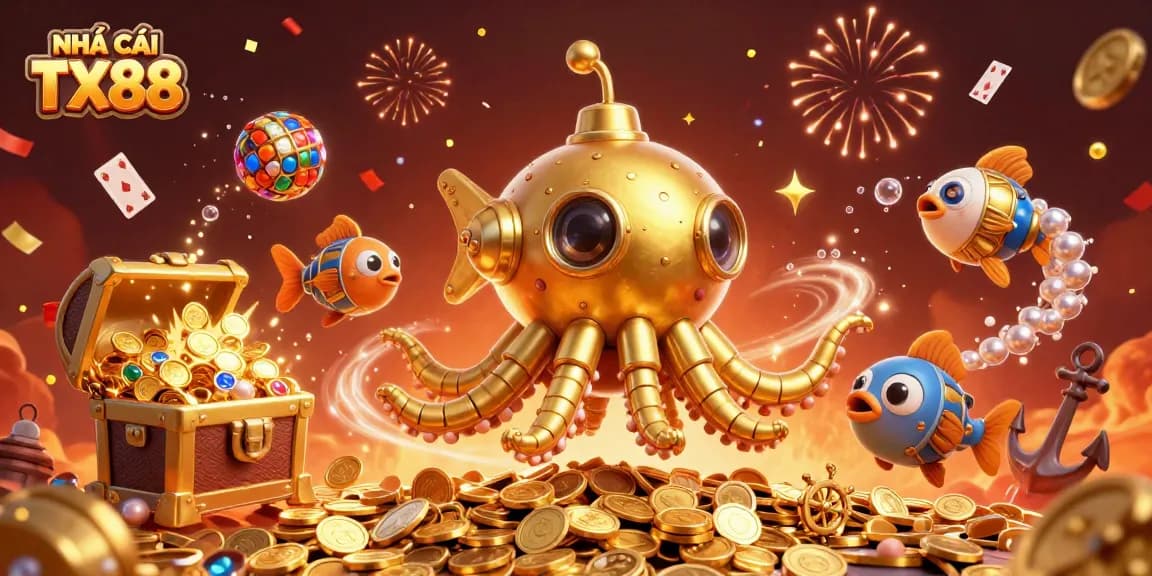 Engage in thrilling games at NHÀ CÁI TX88 with colorful slot reels and dynamic characters.