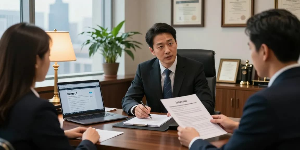 Valken Legal — Interpol Red Notice lawyers consulting clients in a law office.