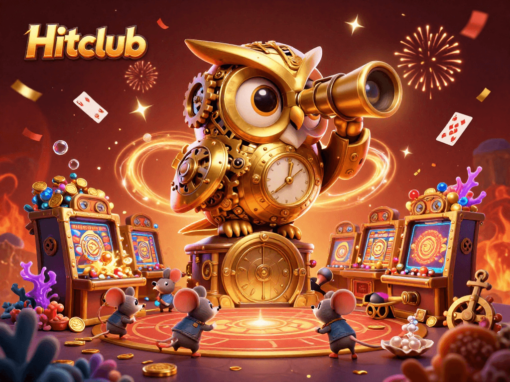 Experience the excitement of Hitclub with a lively casino scene featuring dynamic characters and elements.