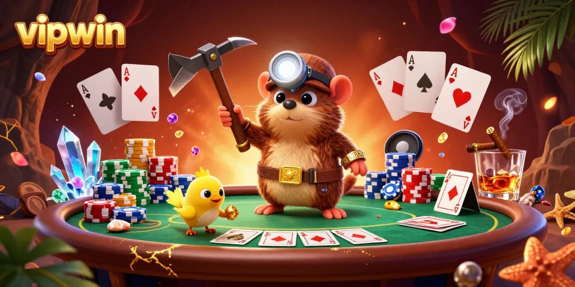 Experience the thrill of vipwin through treasure hunting in a vibrant casino scene.