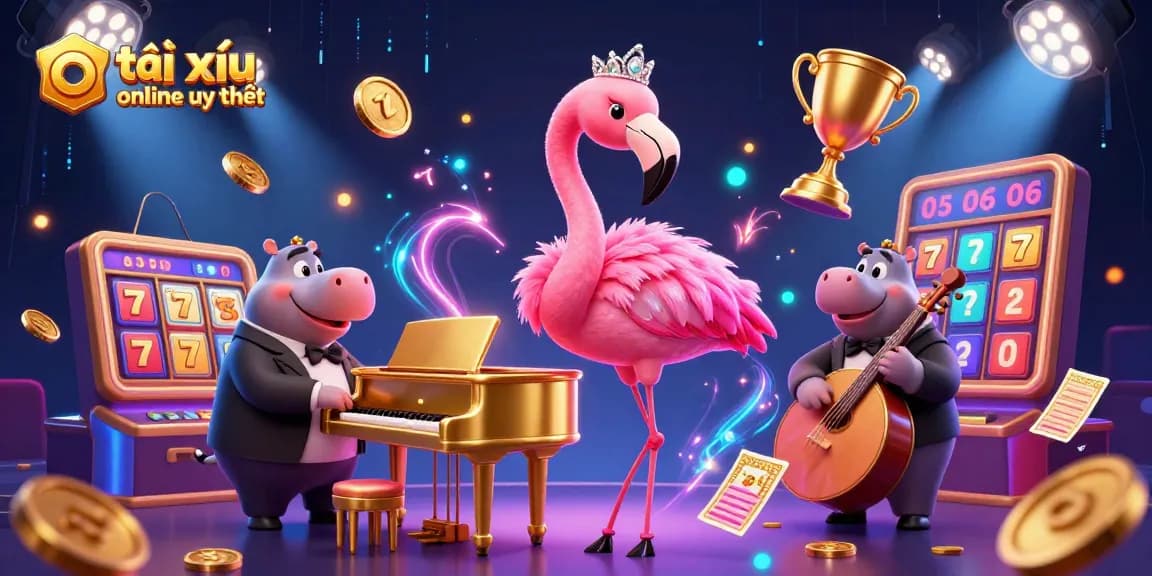 Experience exciting gameplay with tài xỉu online uy tín in a vibrant digital casino atmosphere featuring animated characters.