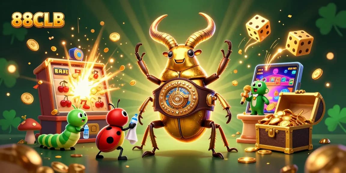 Experience dynamic gaming action with 88CLB, showcasing a vibrant cartoon casino scene.