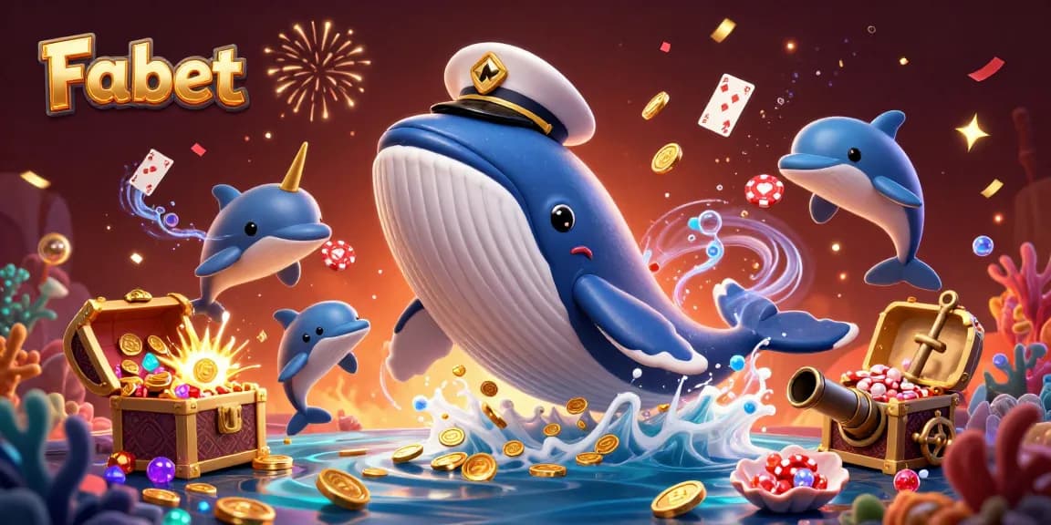 Fabet transforms the gaming experience with a whimsical whale at a vibrant casino