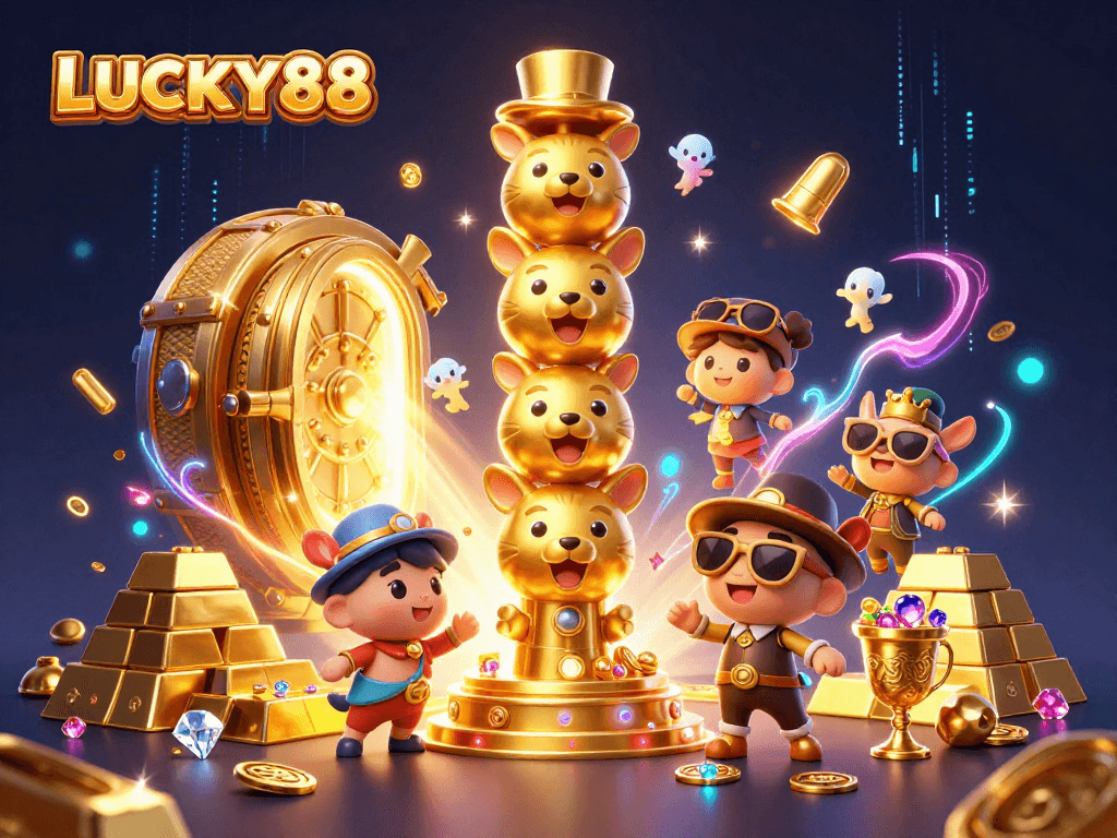Experience exciting wins at LUCKY88 with vibrant casino elements and a magical ambiance.