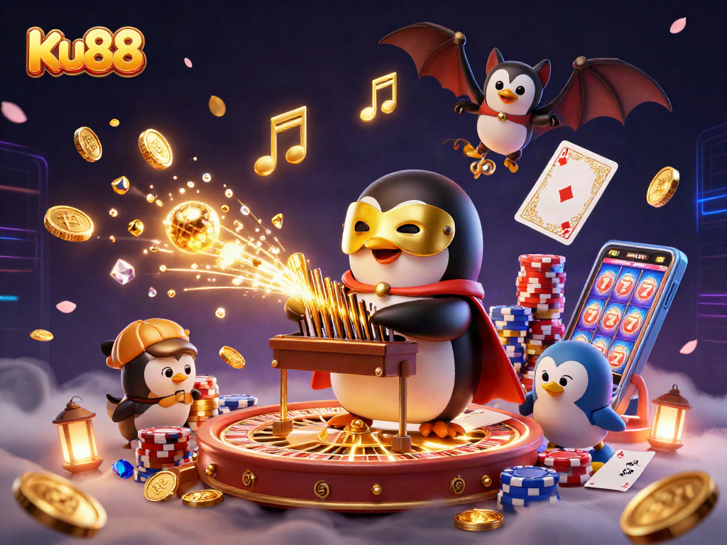 Experience thrilling gameplay at Ku88 with a vibrant scene of animated casino action.