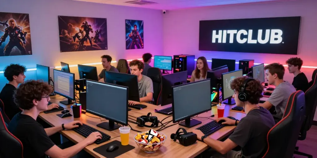 Vibrant HITCLUB gaming environment showcasing diverse players in an engaging online gaming community.