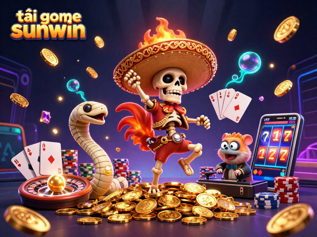 Engage in thrilling action and tải game sunwin with vibrant 3D casino characters amidst dazzling gambling elements.