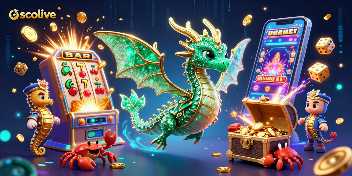 Socolive captures the excitement of jackpot wins with a magical sea dragon and treasure in a vibrant casino illustration.