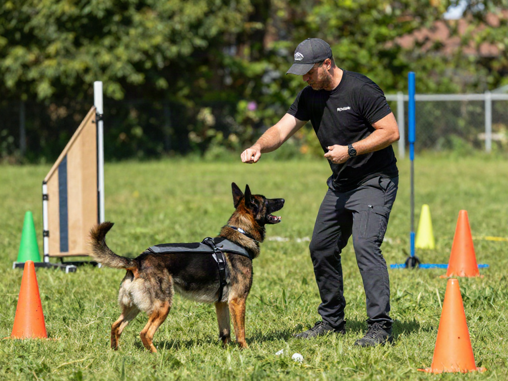 ROKOK88 K9 gear showcased in a professional dog training session.