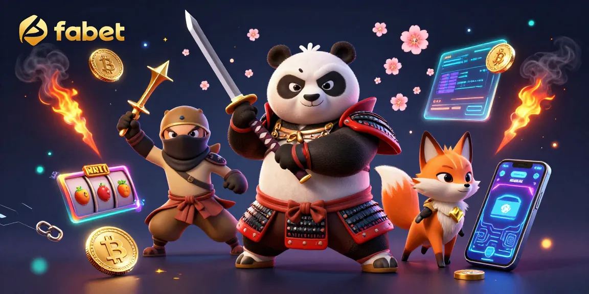 Engage with fabet's thrilling casino experience through a dynamic 3D illustration featuring characters immersed in action.