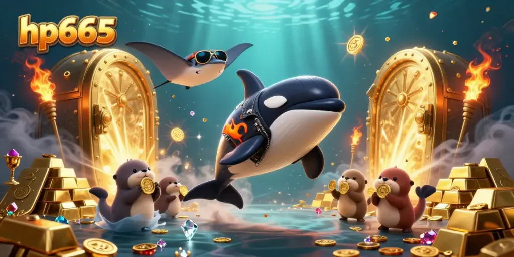 Engage with hp665's thrilling underwater casino adventure featuring playful sea creatures and treasure.