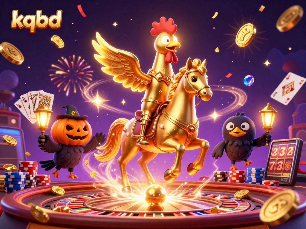 Experience kqbd with an exhilarating casino scene featuring a golden rooster and dynamic gaming elements.