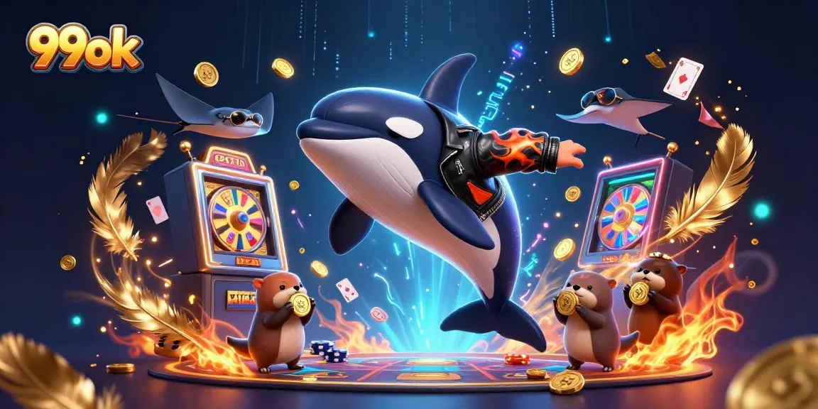 Experience thrilling gameplay at 99ok with a vibrant casino scene featuring animated characters and dynamic elements.