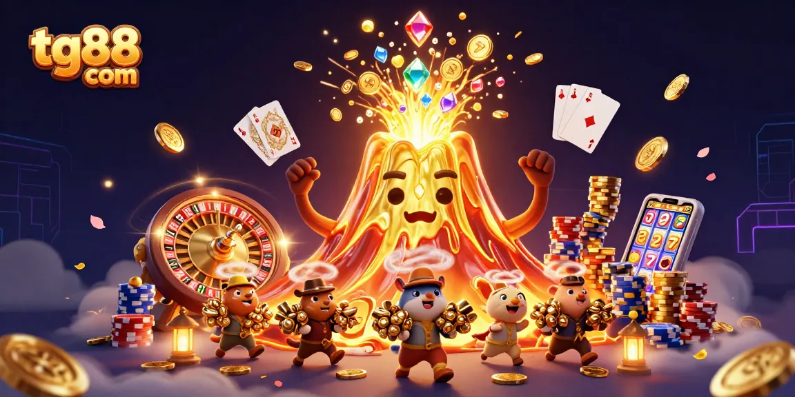 Experience the excitement of tg88 com with vibrant casino games, golden coins, and winning treasures.
