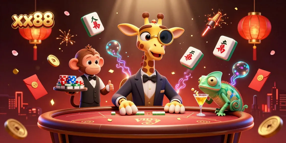 Experience thrilling gameplay at xx88 with chart-topping illustrations of casino excitement and unique characters.