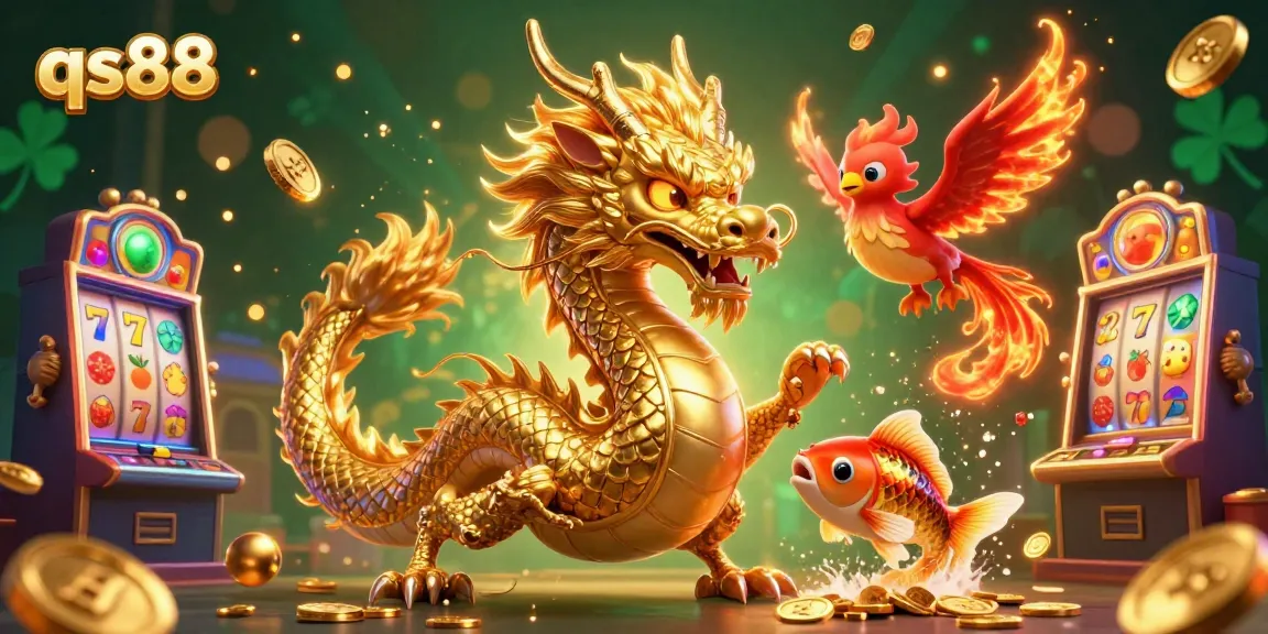 Experience thrilling gameplay and impressive winnings with qs88's vibrant casino-themed illustration