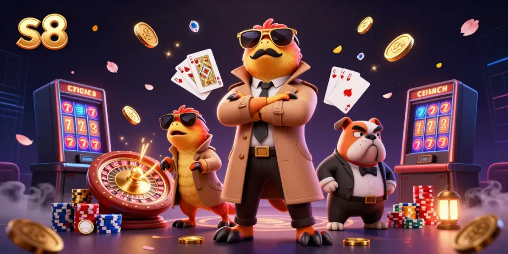 Experience the thrill of vibrant casino action with s8's unique raptor scene in 3D.