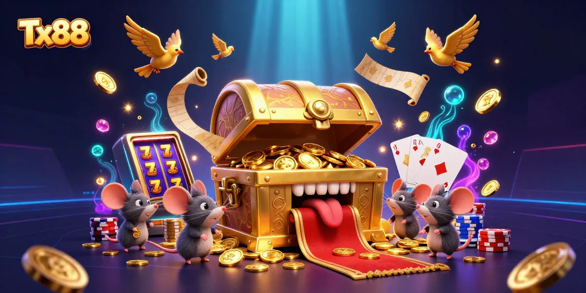 Engage with Tx88 and dive into a vibrant casino scene filled with treasures, games, and excitement.