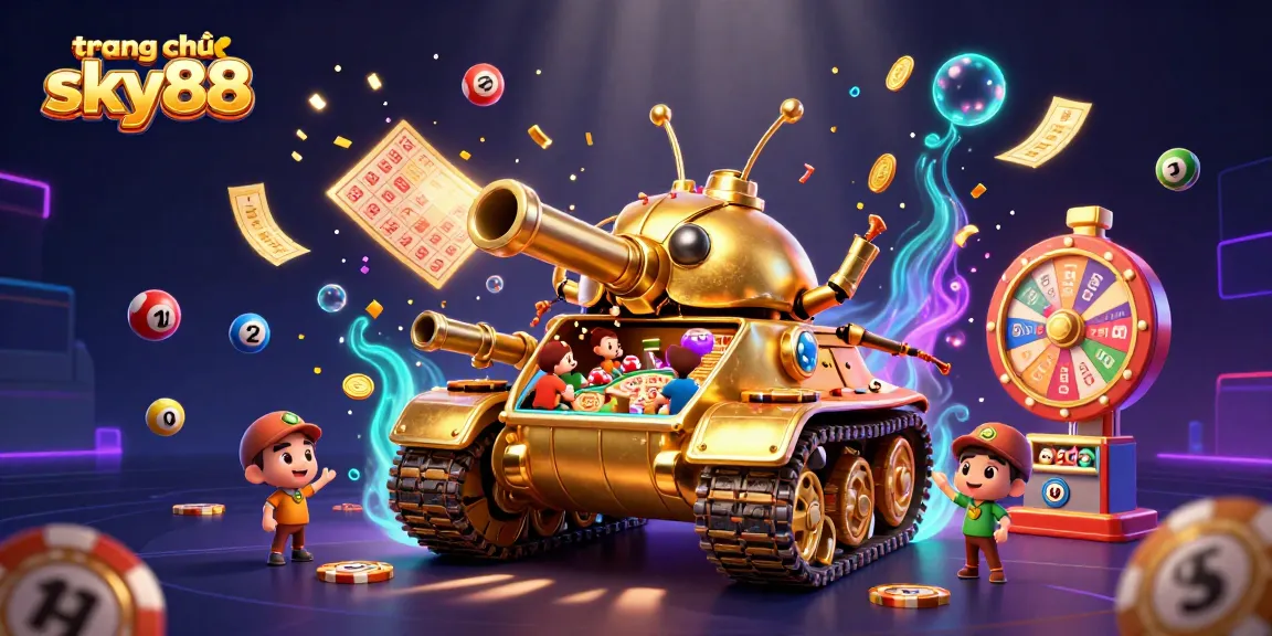 Experience the thrill at trang chủ sky88 with a vibrant 3D casino illustration.