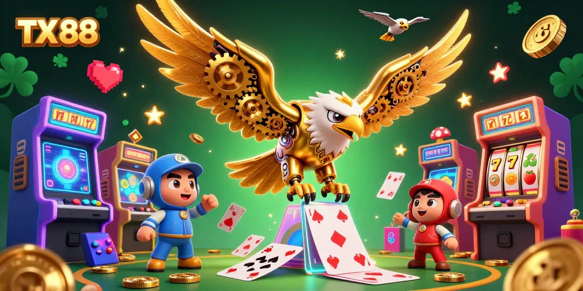 Experience thrilling action at TX 88 with a vibrant 3D casino scene featuring unique gaming elements.