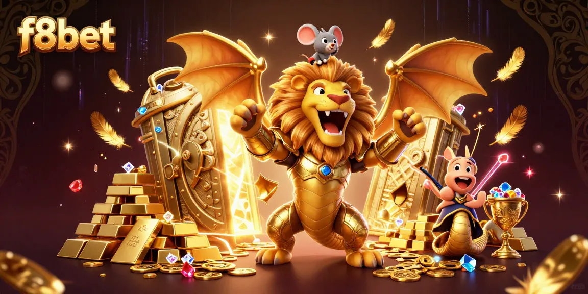 Play exciting games at f8bet with the golden chimera and mouse jockey amidst treasures.