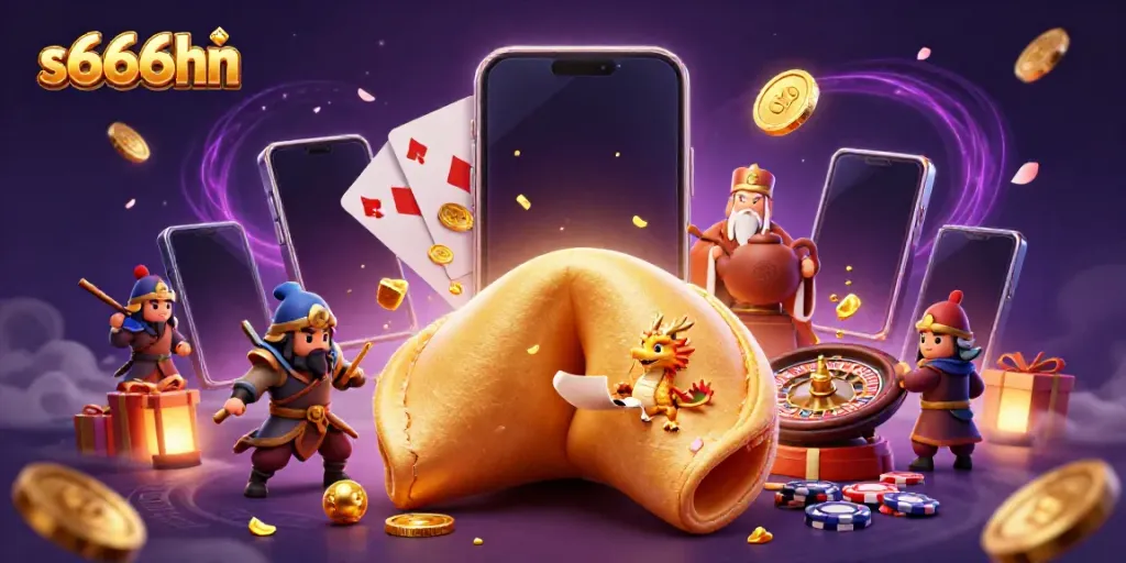 Experience the excitement of s666hn with a vibrant 3D casino-themed illustration featuring dynamic gaming elements.
