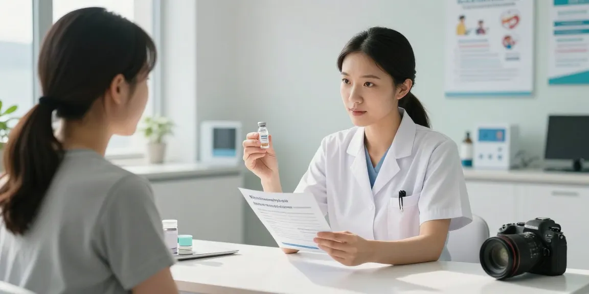 Shingrix vaccinatie tijdens consult in moderne kliniek met patiënt en zorgprofessional.