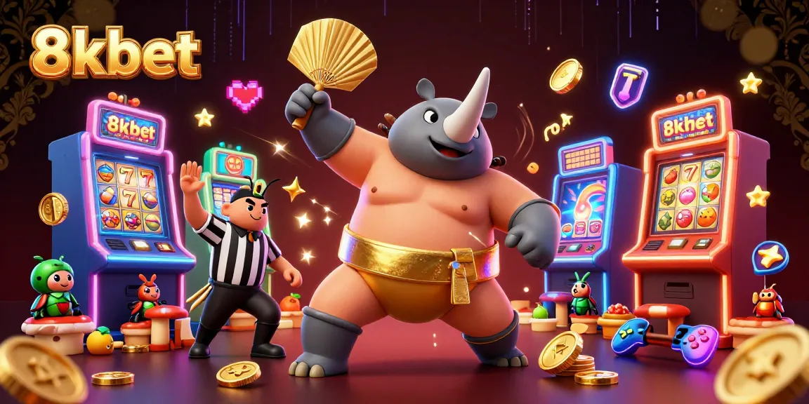 8xbet's thrilling casino experience captures a vibrant beetle championship with slot machines and gold!
