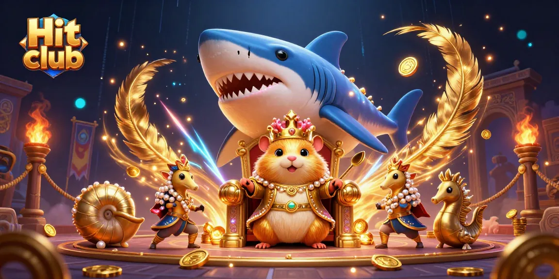 Hit club’s dynamic gaming world with a fierce golden hamster king and stunning casino elements.