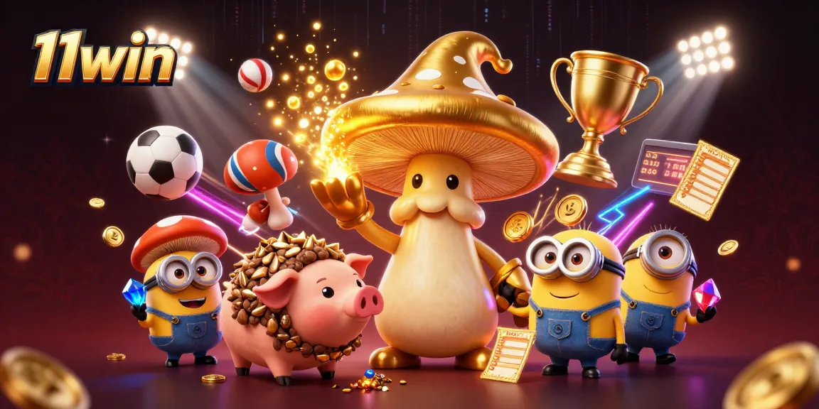 Experience the magic of 11win betting as golden mushroom wizard and friends uncover treasures.