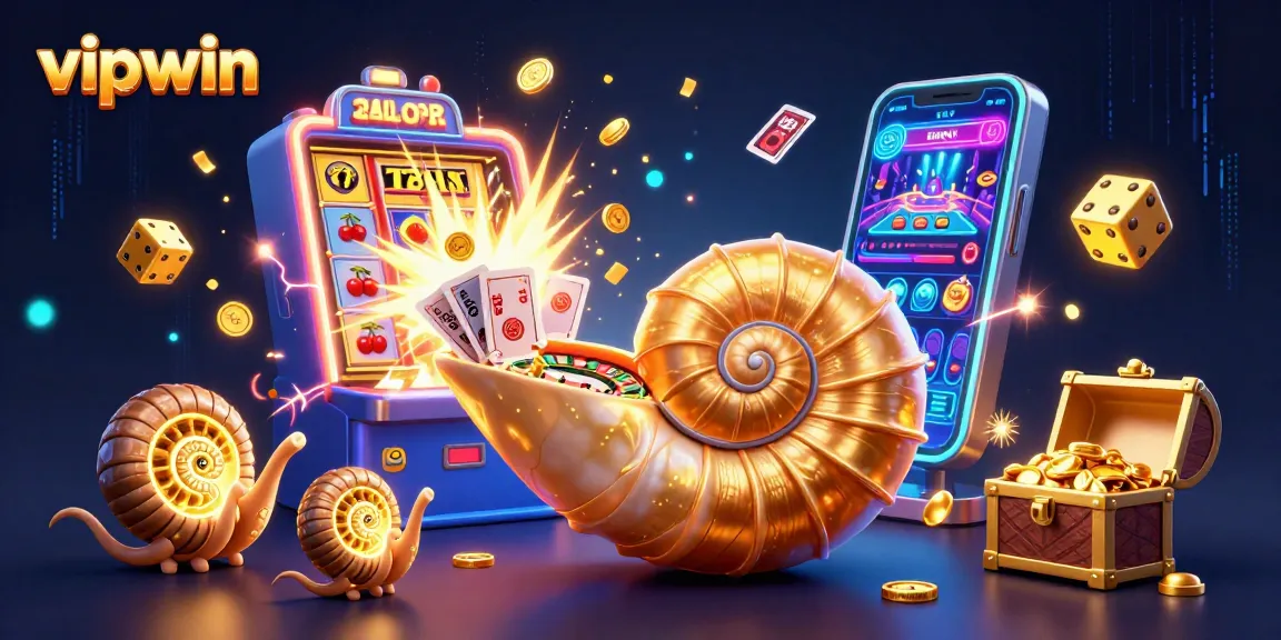 Experience thrilling wins at vipwin with a vibrant casino illustration showcasing exciting games and jackpots.