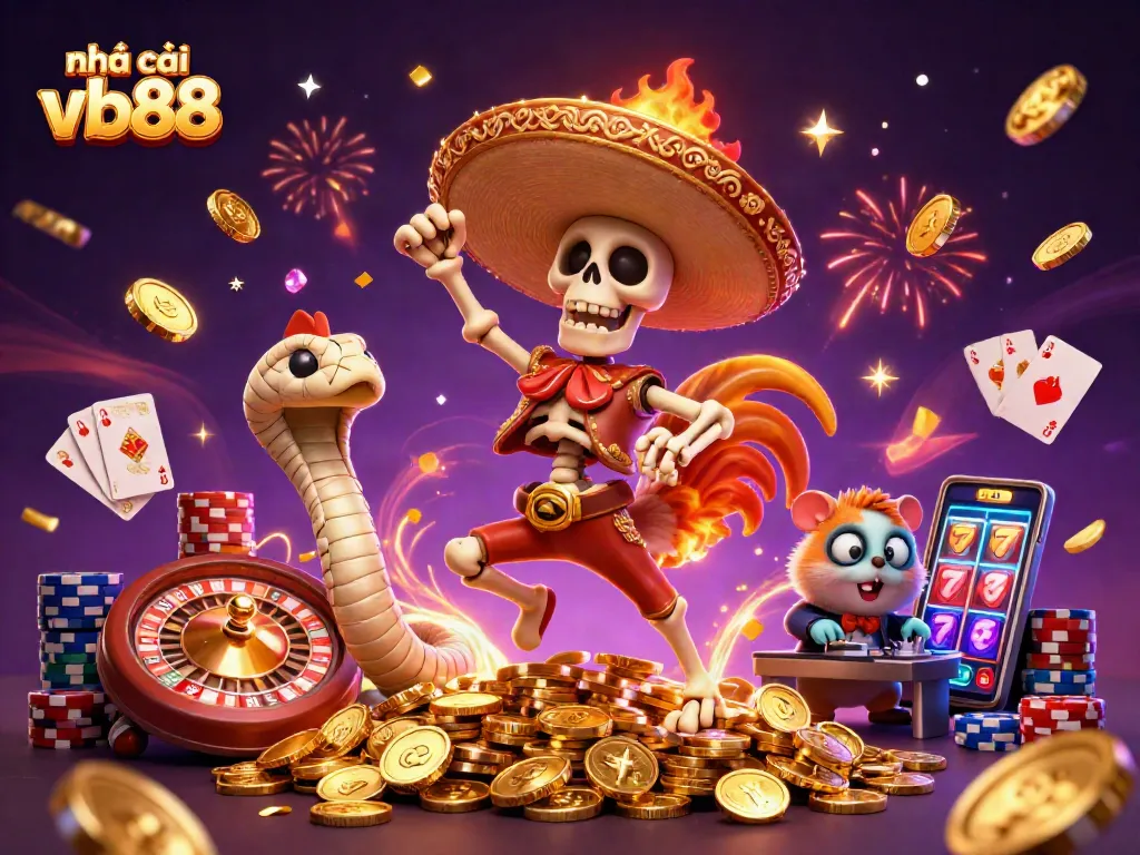 Engage with nhà cái vb88 as a mariachis dance on coins, evoking excitement in online gambling.