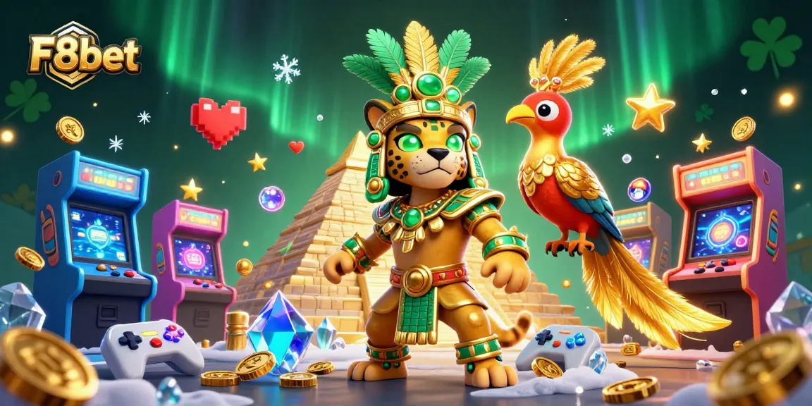 Engage in thrilling games with F8bet amidst vibrant casino graphics.