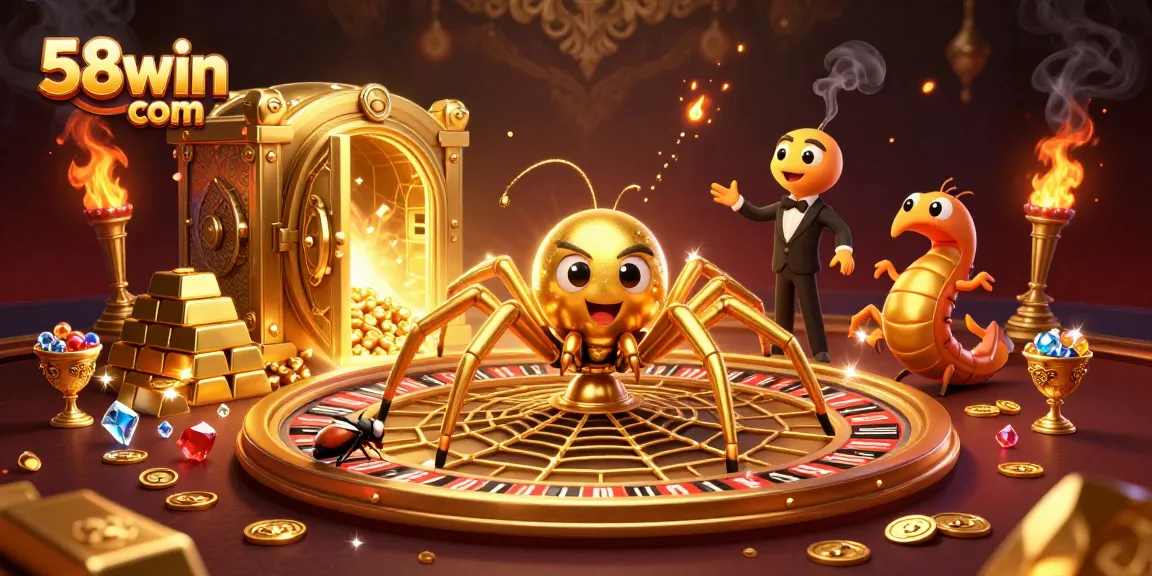 Experience thrilling gaming moments at 58win com with a vibrant 3D casino illustration showcasing winning potential.