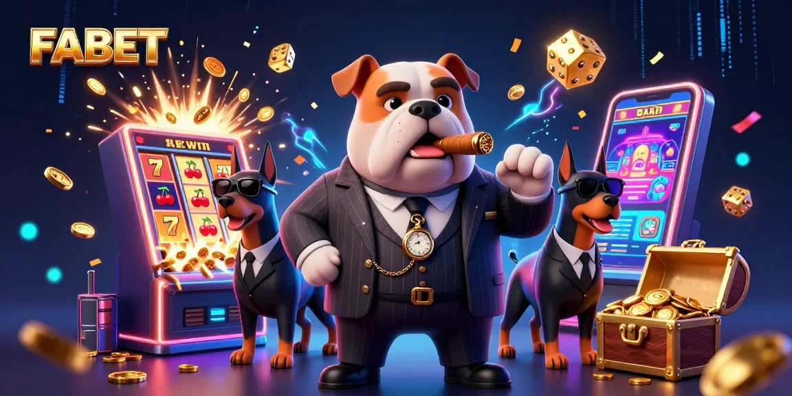FABET offers exhilarating casino experiences with a mafia dog boss surrounded by exciting games and jackpots.