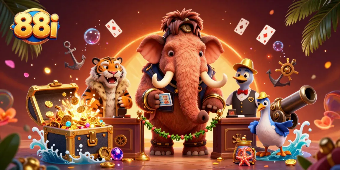 Experience 88i's vibrant casino atmosphere with a woolly mammoth bouncer checking IDs.