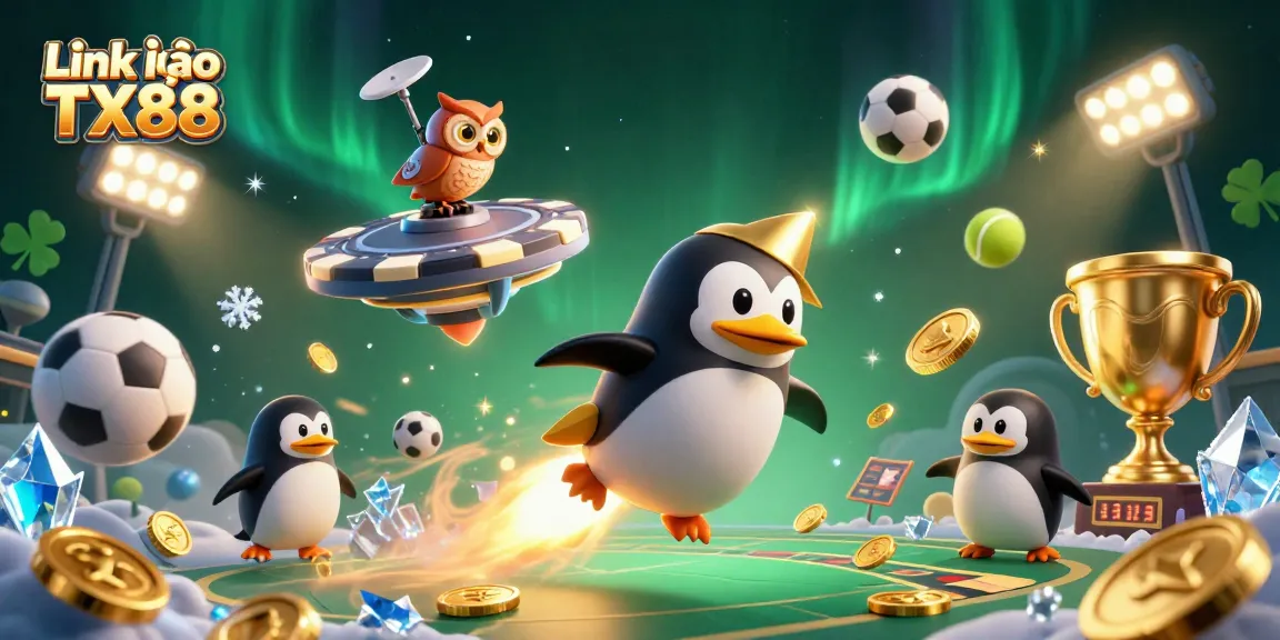 Join the excitement of Link vào TX88 with games, trophies, and festive golden coins.
