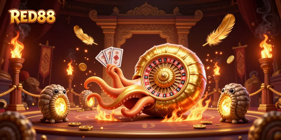 Experience thrilling gaming action with RED88's legendary nautilus roulette and glowing companions.