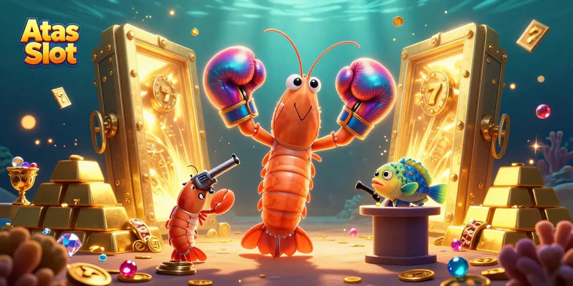 Spin to win with Atas Slot featuring vibrant characters and dynamic slot elements in a rich casino scene.