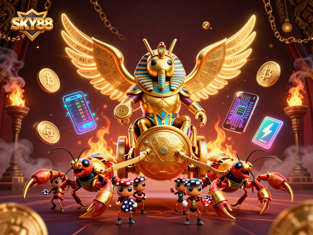 Join the excitement at SKY88, where the colossal scarab beetle champions thrilling casino adventures.