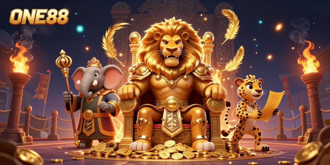 Experience thrilling wins at ONE88 with dynamic casino action, featuring vibrant characters and elements.