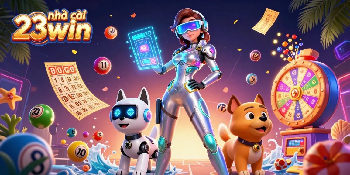 Engage with exciting features at nhà cái 23win with lottery games, vibrant characters, and dynamic casino graphics.