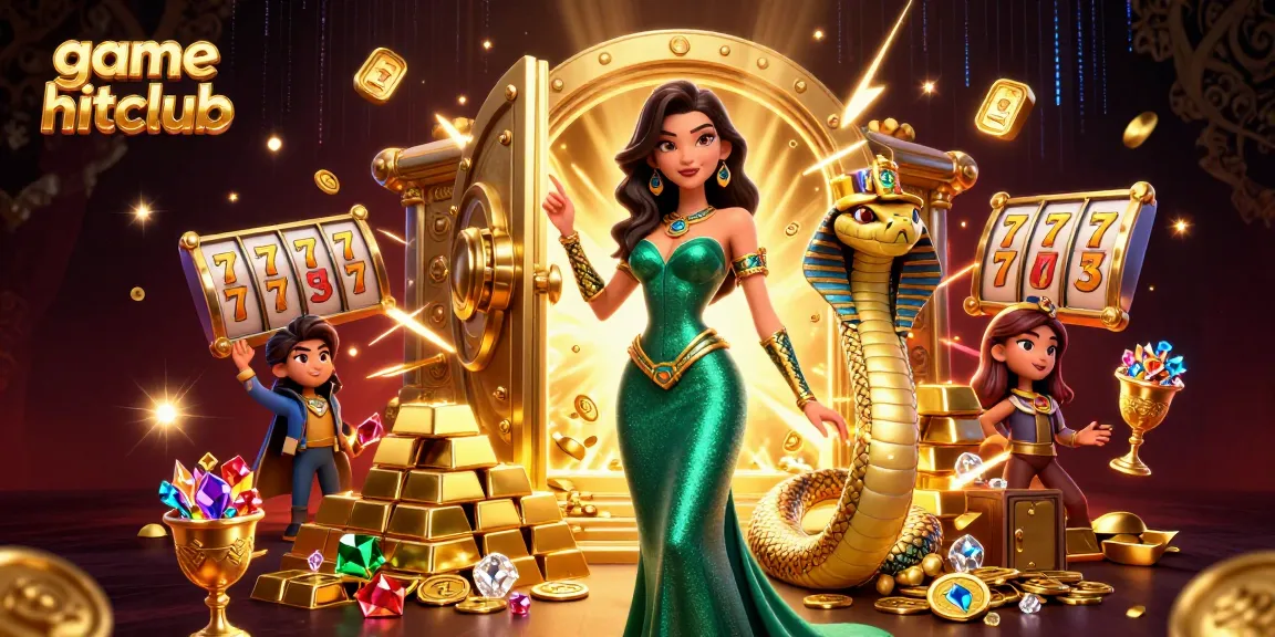 Spin slots and win prizes with game hitclub in a vibrant 3D casino scene.