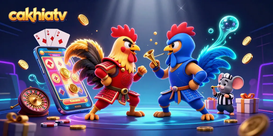 Experience thrilling action with cakhiatv's exciting fighting roosters in an immersive gambling scene.