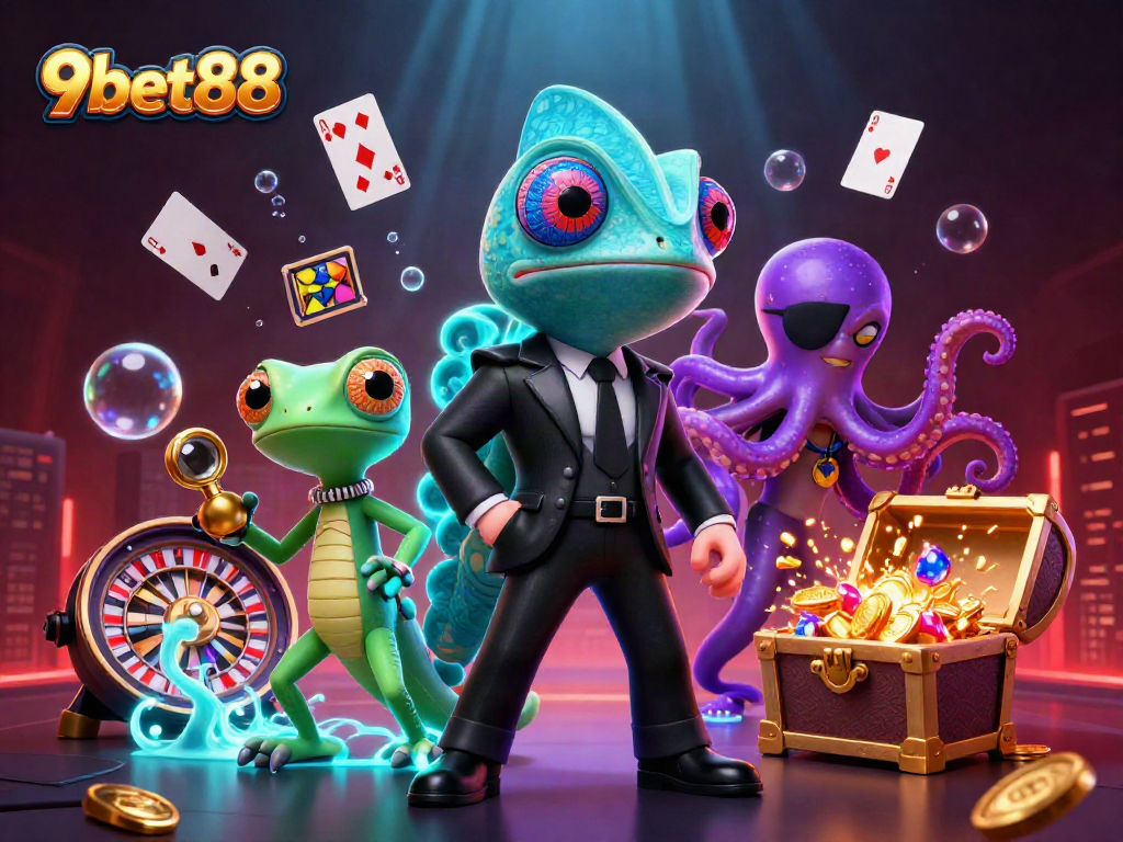 Engage with 9bet88's thrilling 3D casino adventure featuring dynamic gameplay and vibrant characters.