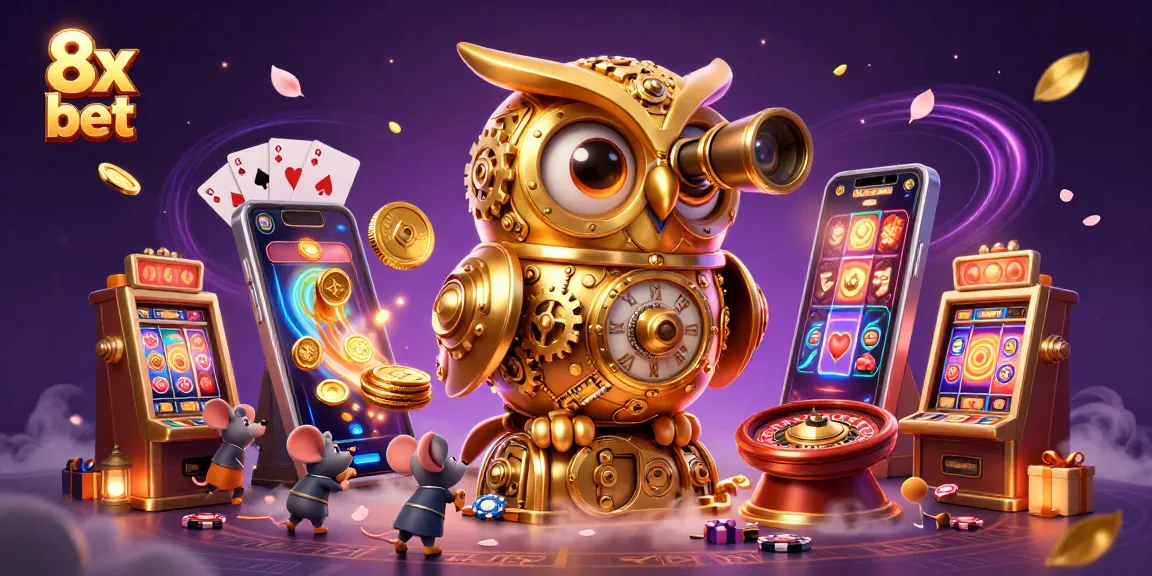 Engage with thrilling 8x bet casino fun in a lively 3D carnival scene.