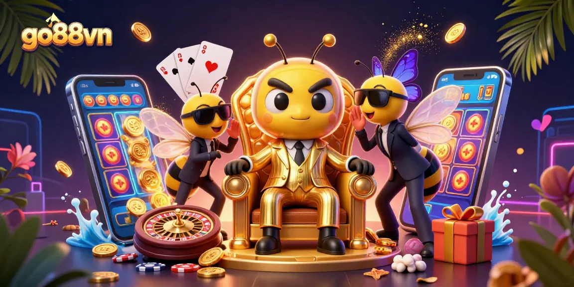 Experience exhilarating wins at go88vn with a lively scene featuring a bumblebee mob boss and exciting game elements.