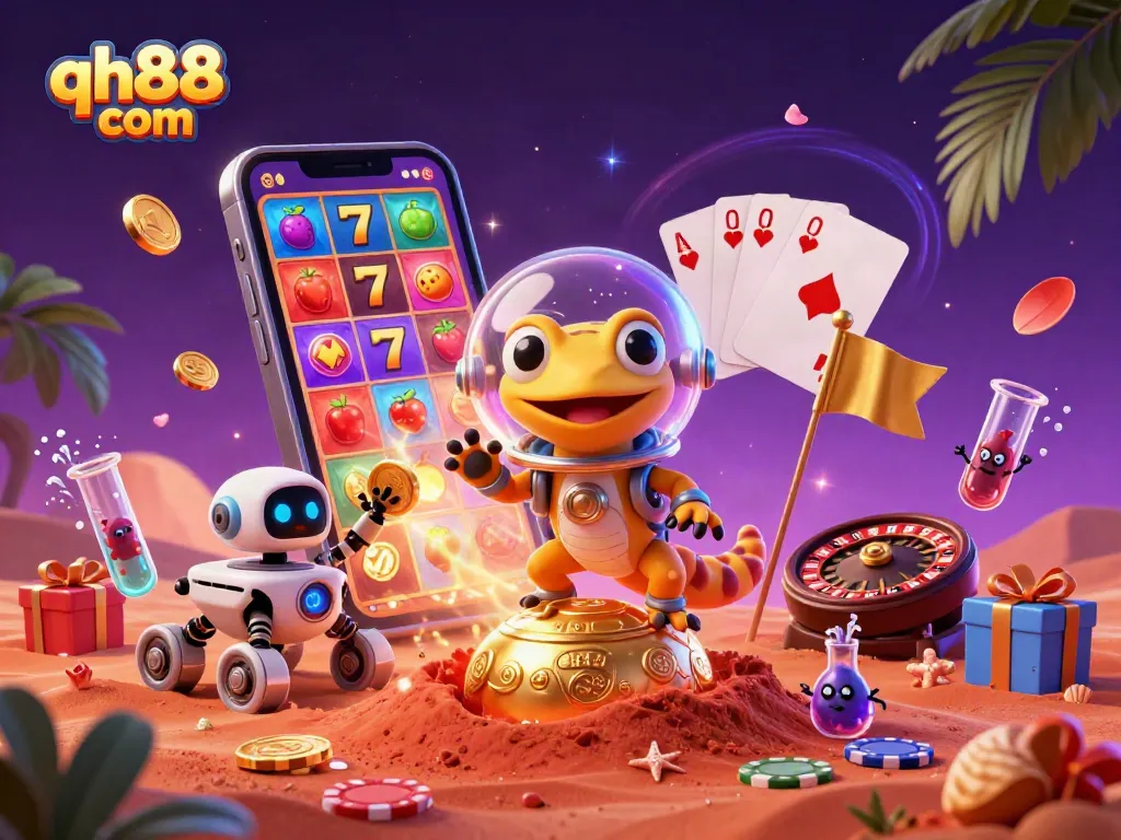 Engage with qh88 com in a vibrant alien casino adventure filled with exciting gameplay elements.