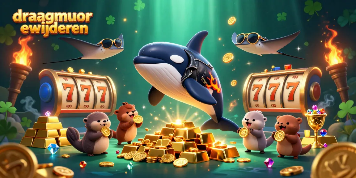 Draagmuur verwijderen: Een levendige casino-onderzeescène met een orka en zeesterren