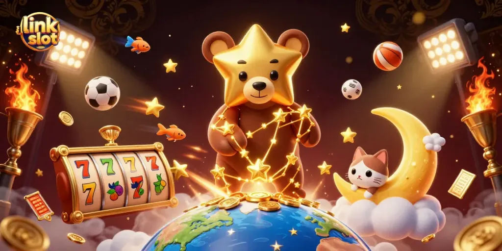 Link slot menghadirkan ilustrasi kasino yang memukau dengan karakter menggemaskan dan elemen slot yang seru.